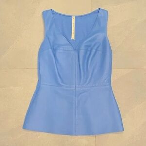 Bailey 44 Sky Blue V-Neck Leather Tank Top